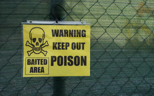 Warning - keep away from rat bait